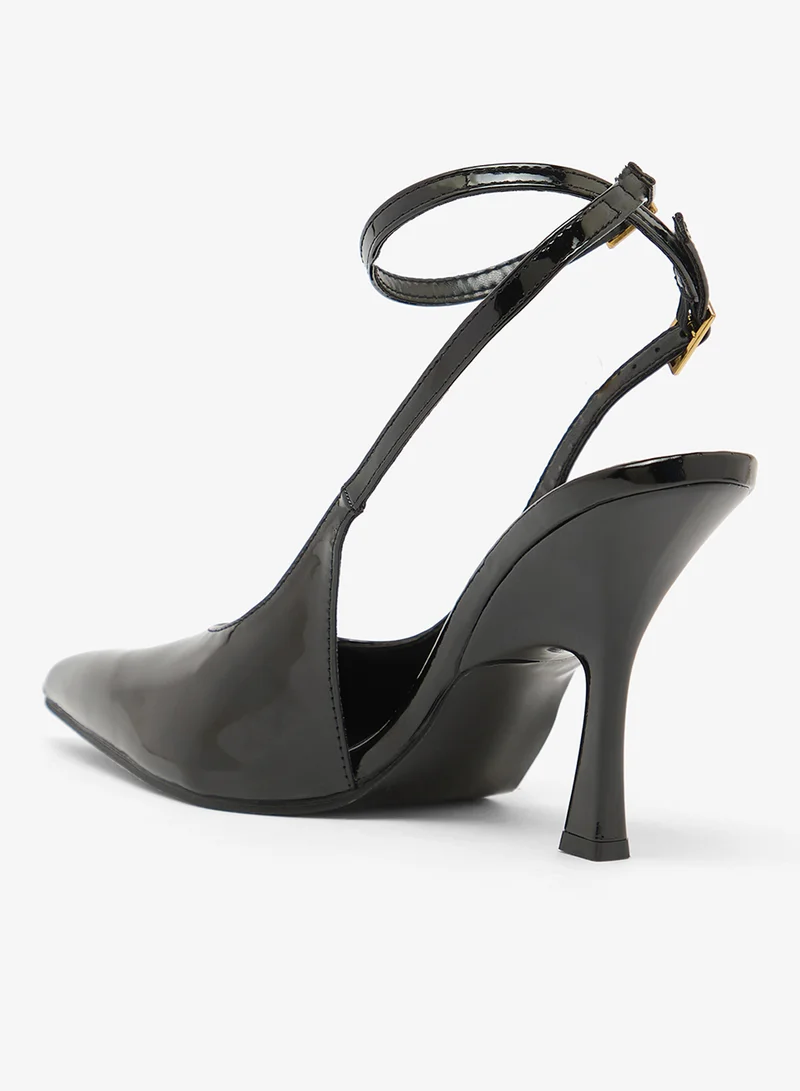 ELLA Black Sling Back Mid Heel Pumps for Women | Best Price UAE